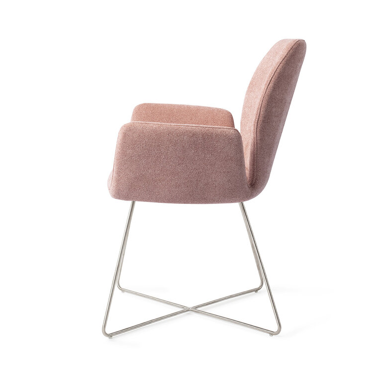 Jesper Home Misaki Anemone Dining Chair - Cross Steel