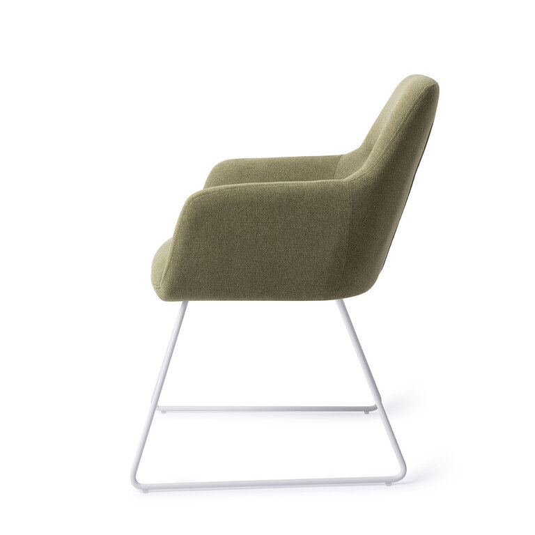 Jesper Home Kinko Green Hunter Dining Chair - Slide White