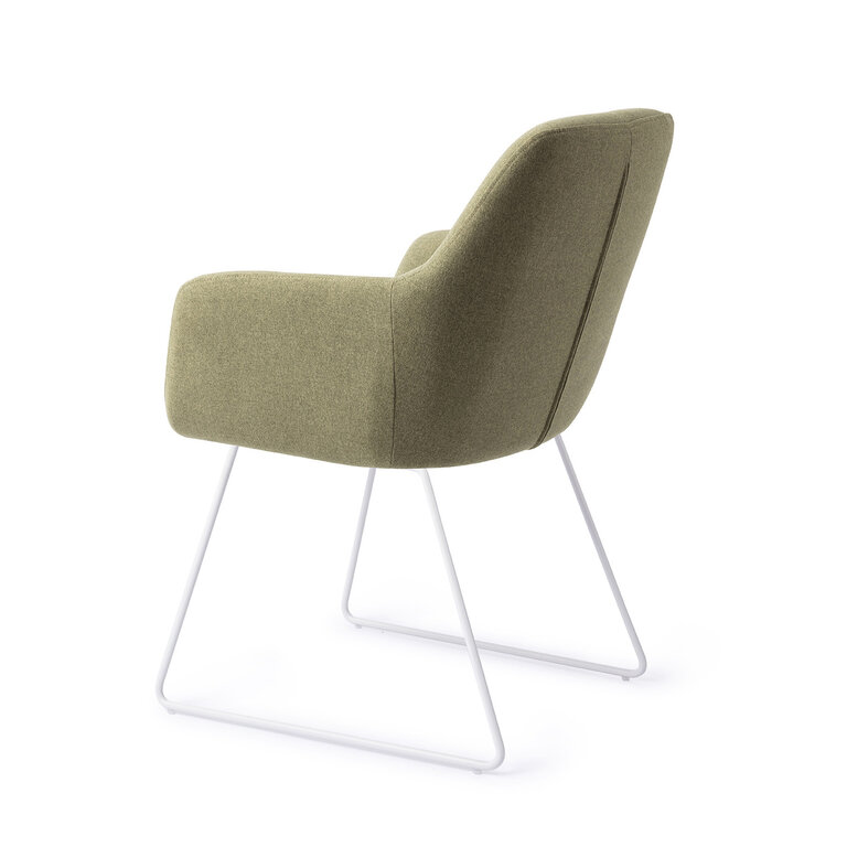 Jesper Home Kinko Green Hunter Dining Chair - Slide White