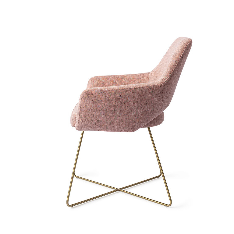 Jesper Home Yanai Pink Punch Dining Chair - Cross Gold