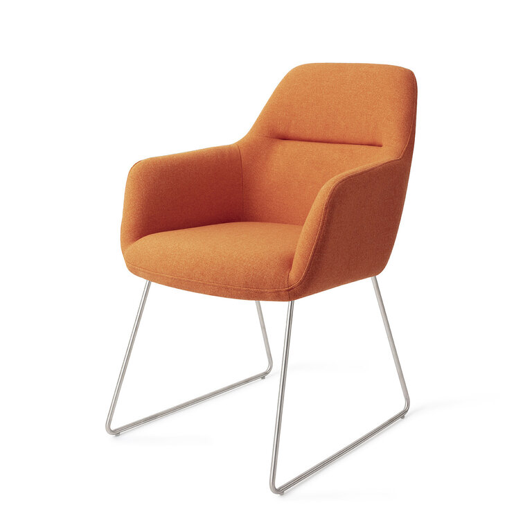 Jesper Home Kinko Tangerine Dining Chair - Slide Steel