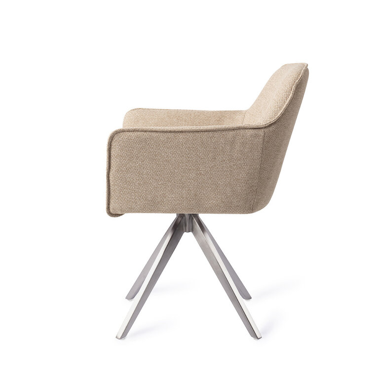 Jesper Home Hofu Wild Walnut Dining Chair - Turn Steel