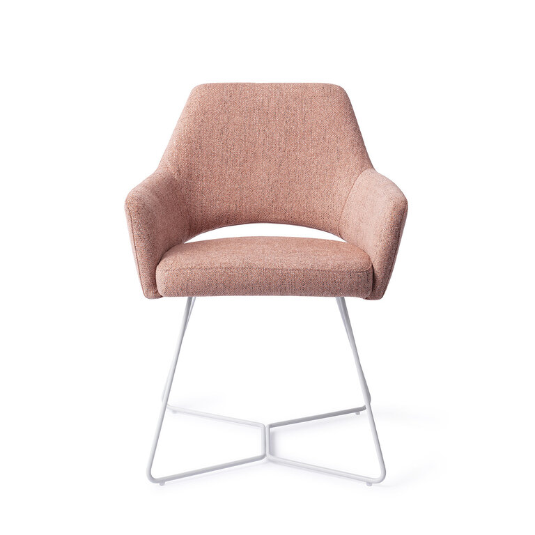 Jesper Home Yanai Pink Punch Dining Chair - Beehive White