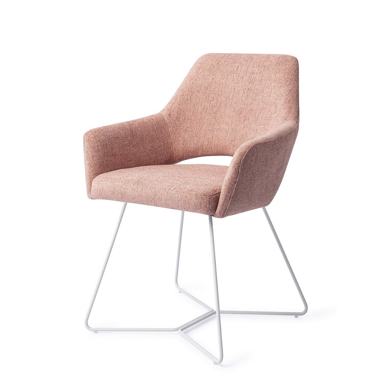 Jesper Home Yanai Pink Punch Dining Chair - Beehive White