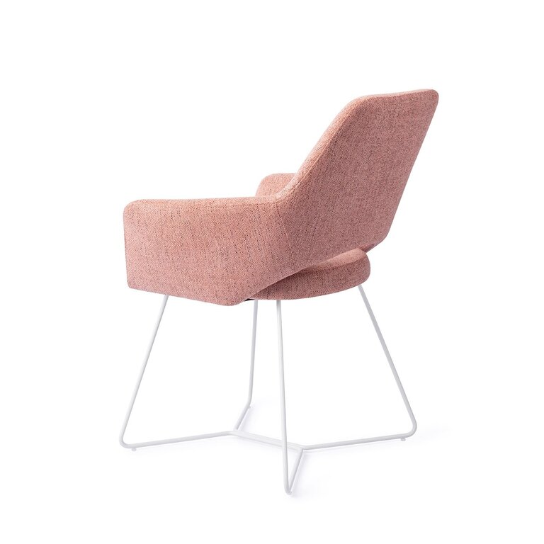 Jesper Home Yanai Pink Punch Dining Chair - Beehive White