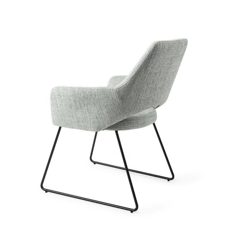 Jesper Home Yanai Soft Sage Dining Chair - Slide Black