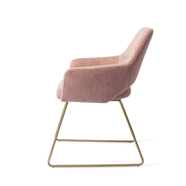 Jesper Home Yanai Pink Punch Eetkamerstoel - Slide Gold