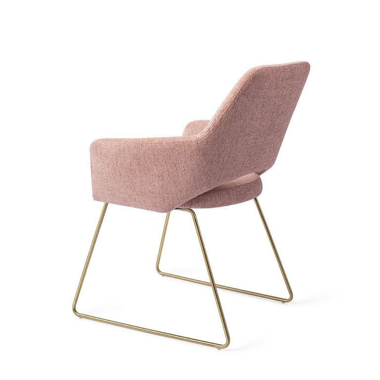 Jesper Home Yanai Pink Punch Dining Chair - Slide Gold