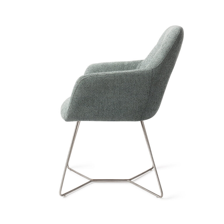 Jesper Home Noto Real Teal Dining Chair - Beehive Steel