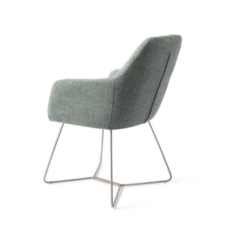 Jesper Home Noto Real Teal Dining Chair - Beehive Steel