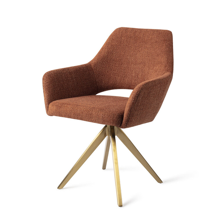 Jesper Home Yanai Tuscan Terra Dining Chair - Turn Gold