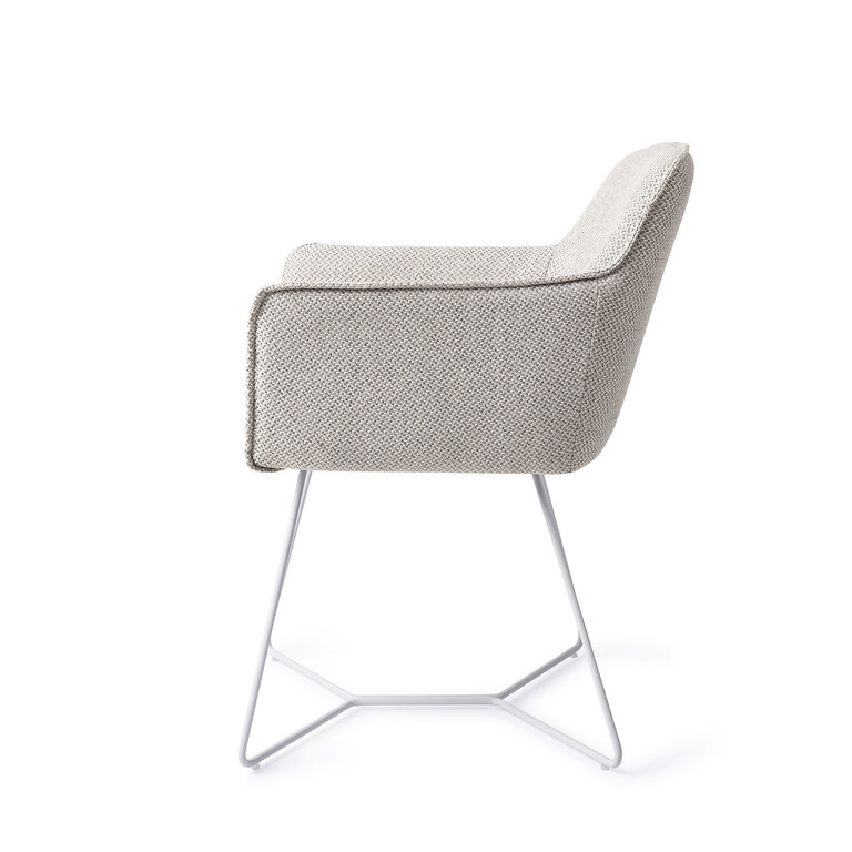 Jesper Home Hofu Checkers Charm Dining Chair - Beehive White