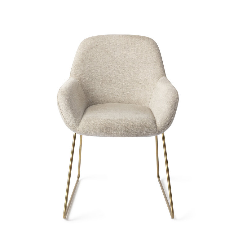 Jesper Home Kushi Ivory Ivy Dining Chair - Slide Gold