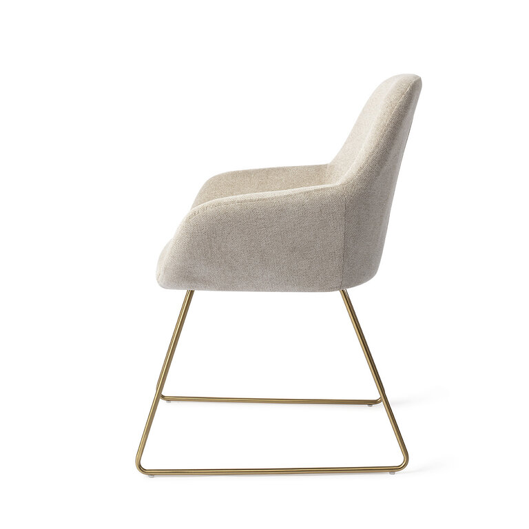 Jesper Home Kushi Ivory Ivy Dining Chair - Slide Gold