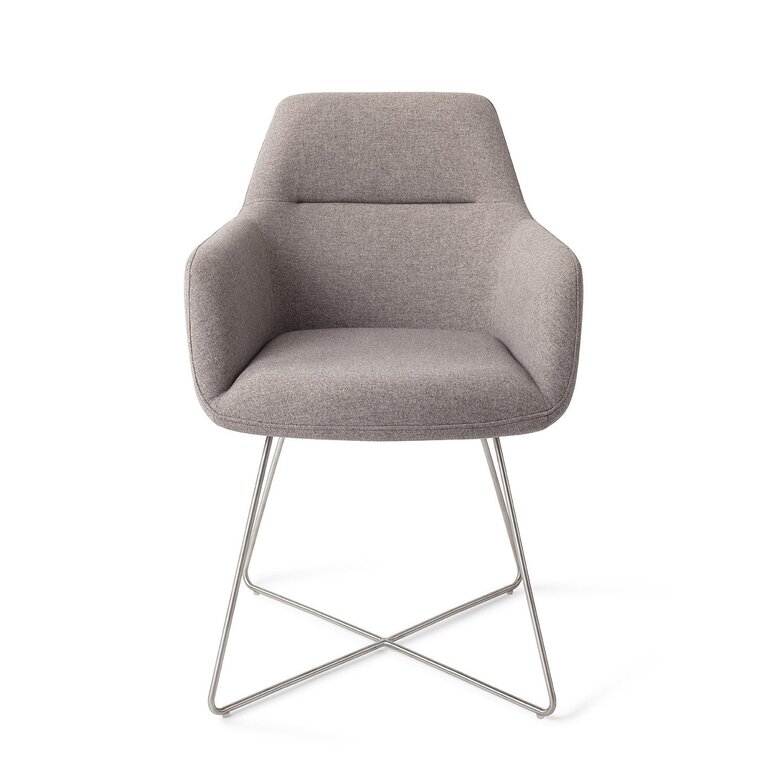 Jesper Home Kinko Earl Grey Dining Chair - Cross Steel