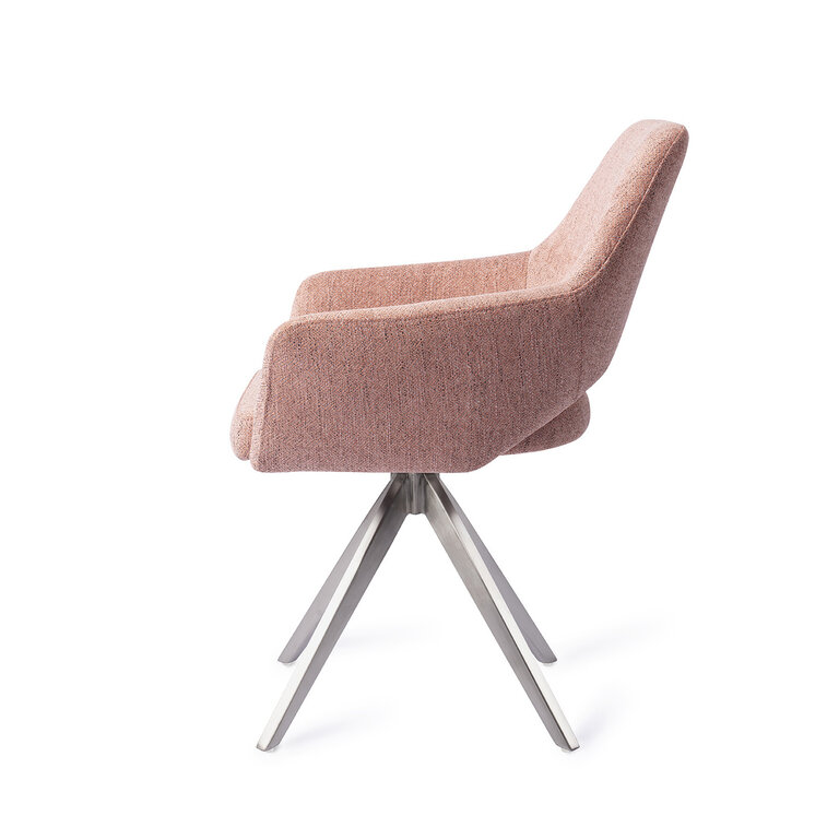 Jesper Home Yanai Pink Punch Eetkamerstoel - Turn Steel