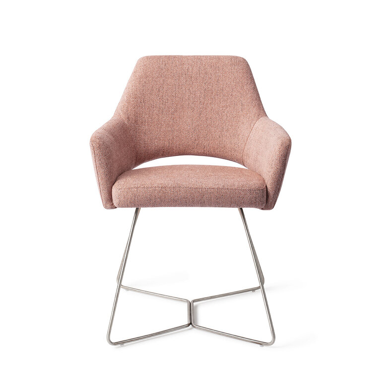 Jesper Home Yanai Pink Punch Eetkamerstoel - Beehive Steel