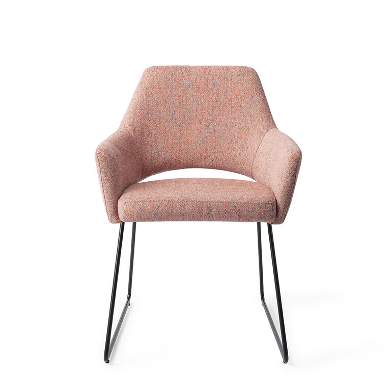 Jesper Home Yanai Pink Punch Dining Chair - Slide Black