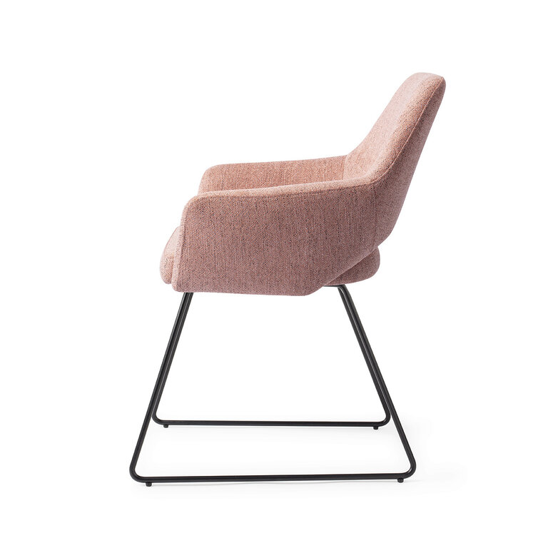 Jesper Home Yanai Pink Punch Dining Chair - Slide Black