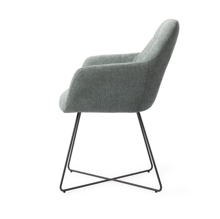 Jesper Home Noto Real Teal Dining Chair - Cross Black