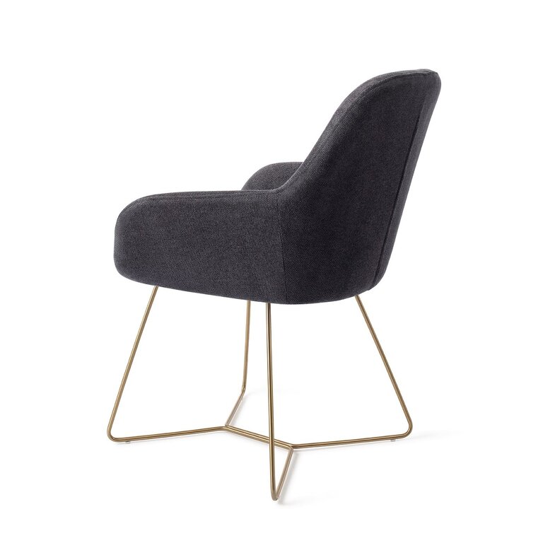 Jesper Home Kushi Black-Out Dining Chair - Beehive Gold