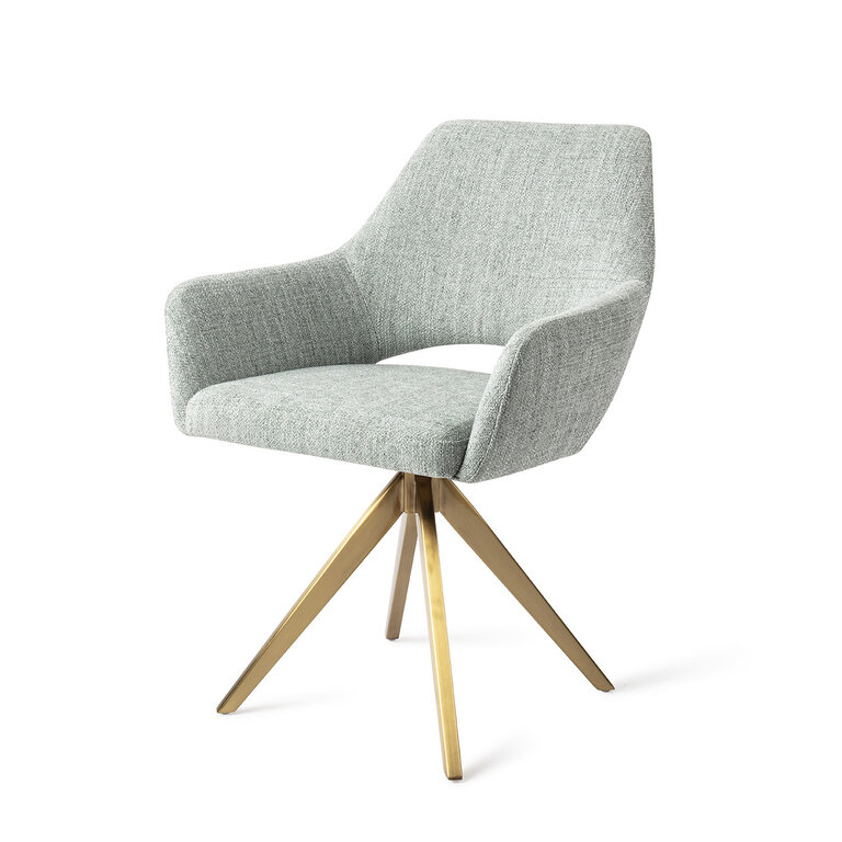 Jesper Home Yanai Soft Sage Dining Chair - Turn Gold