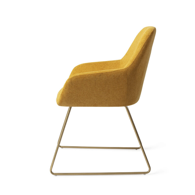 Jesper Home Kushi Sweet Corn Dining Chair - Slide Gold