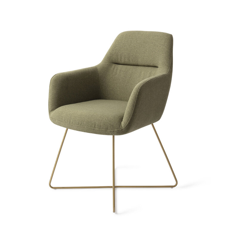 Jesper Home Kinko Green Hunter Dining Chair - Cross Gold