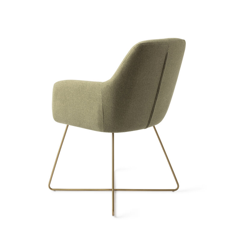 Jesper Home Kinko Green Hunter Dining Chair - Cross Gold