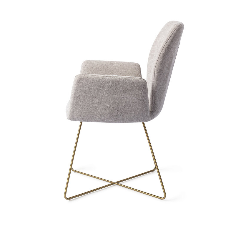 Jesper Home Misaki Pretty Plaster Dining Chair - Cross Gold