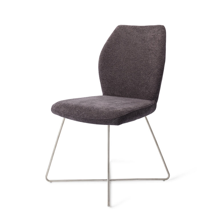 Jesper Home Ikata Almost Black Dining Chair - Cross Steel