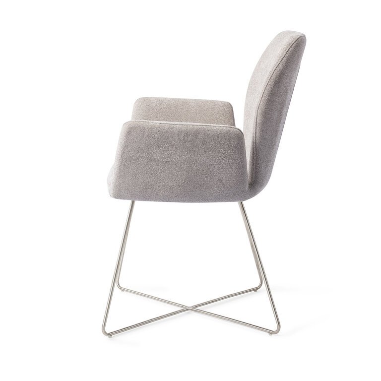 Jesper Home Misaki Pretty Plaster Dining Chair - Cross Steel