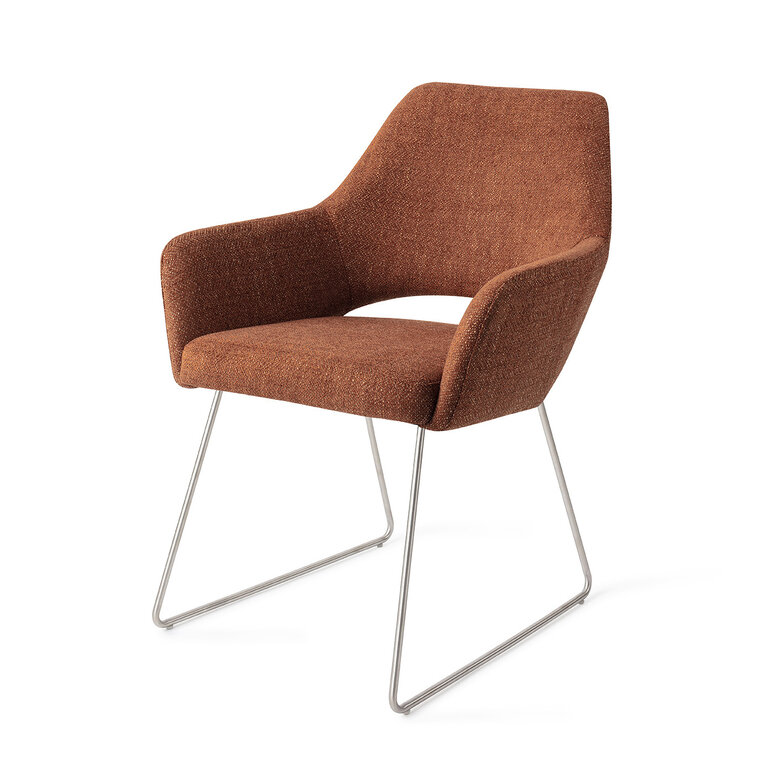 Jesper Home Yanai Tuscan Terra Dining Chair - Slide Steel