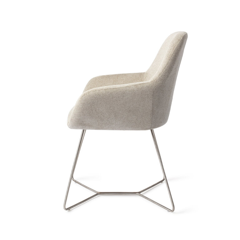 Jesper Home Kushi Ivory Ivy Dining Chair - Beehive Steel