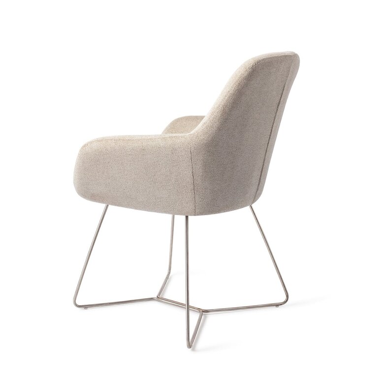 Jesper Home Kushi Ivory Ivy Dining Chair - Beehive Steel