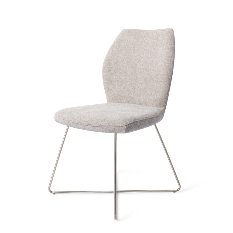 Jesper Home Ikata Pretty Plaster Dining Chair - Cross Steel
