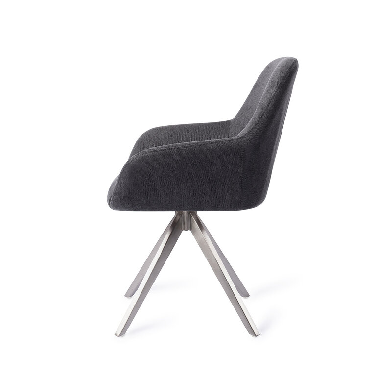 Jesper Home Kushi Black-Out Dining Chair - Turn Steel