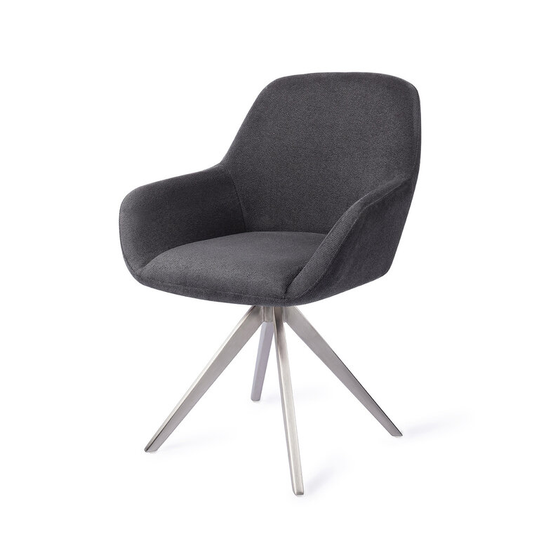 Jesper Home Kushi Black-Out Dining Chair - Turn Steel