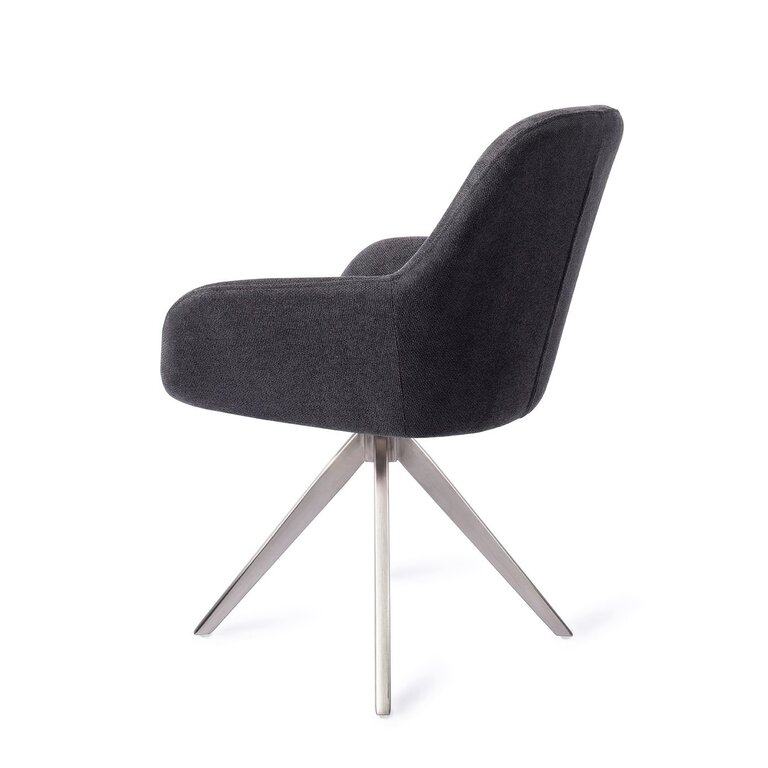 Jesper Home Kushi Black-Out Dining Chair - Turn Steel