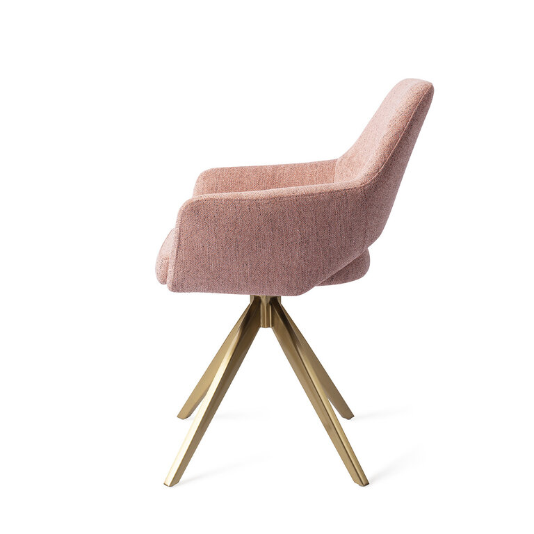 Jesper Home Yanai Pink Punch Dining Chair - Turn Gold