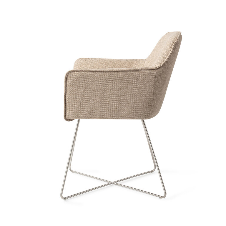 Jesper Home Hofu Wild Walnut Dining Chair - Cross Steel