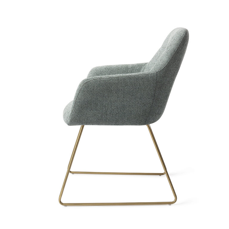 Jesper Home Noto Real Teal Dining Chair - Slide Gold