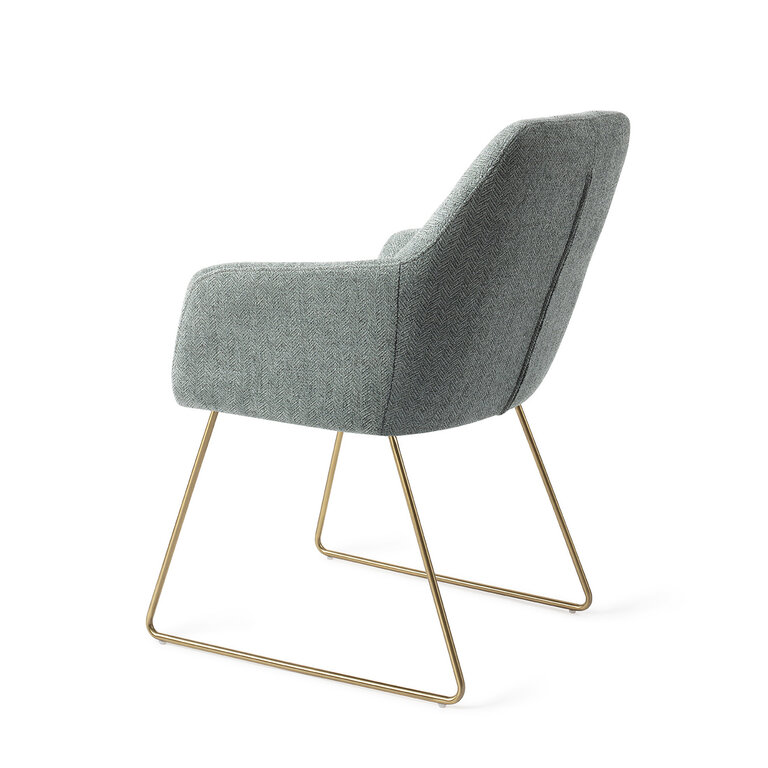 Jesper Home Noto Real Teal Dining Chair - Slide Gold