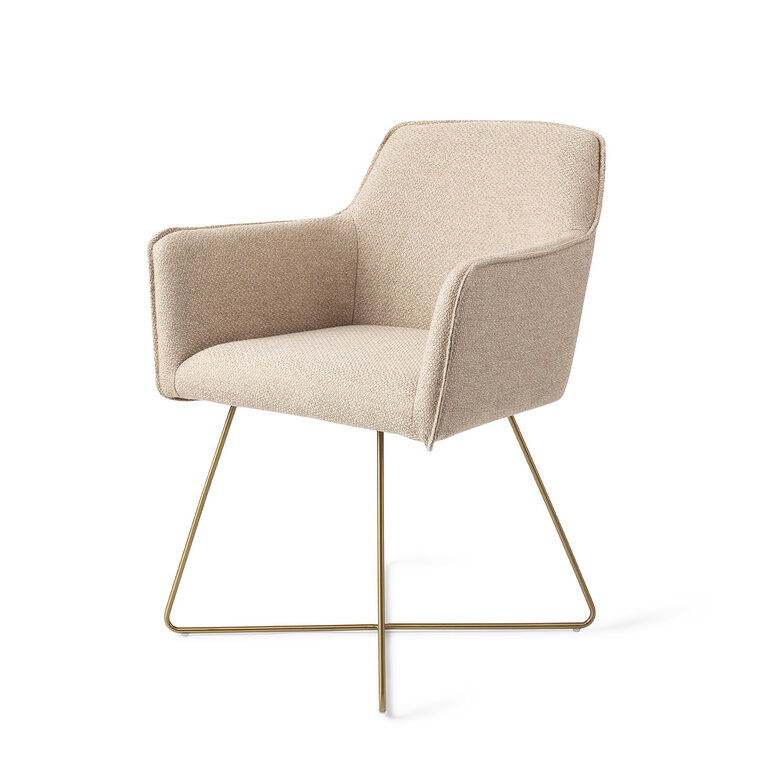 Jesper Home Hofu Wild Walnut Dining Chair - Cross Gold