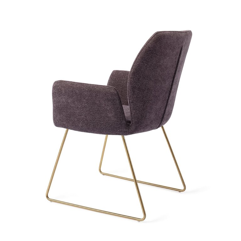 Jesper Home Misaki Almost Black Dining Chair - Slide Gold