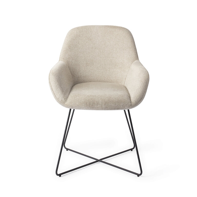 Jesper Home Kushi Ivory Ivy Dining Chair - Cross Black