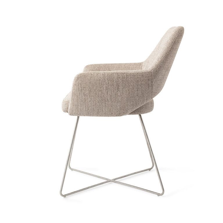 Jesper Home Yanai Biscuit Beach Dining Chair - Cross Steel