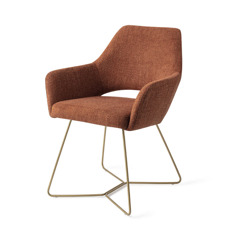 Jesper Home Yanai Tuscan Terra Dining Chair - Beehive Gold