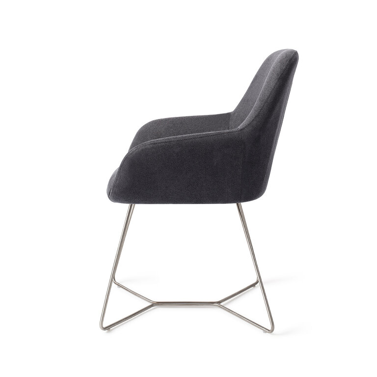 Jesper Home Kushi Black-Out Eetkamerstoel - Beehive Steel