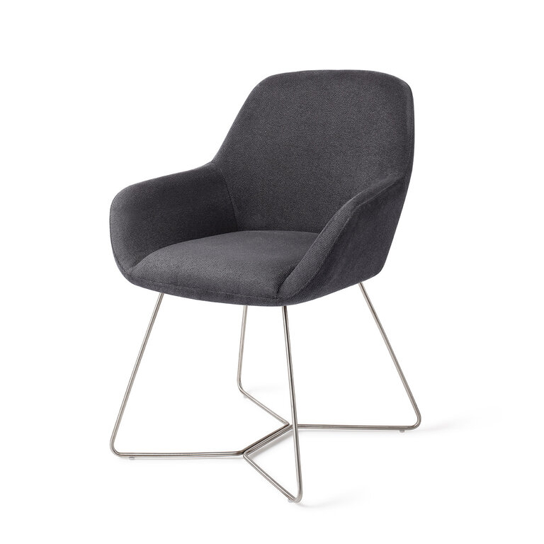 Jesper Home Kushi Black-Out Dining Chair - Beehive Steel